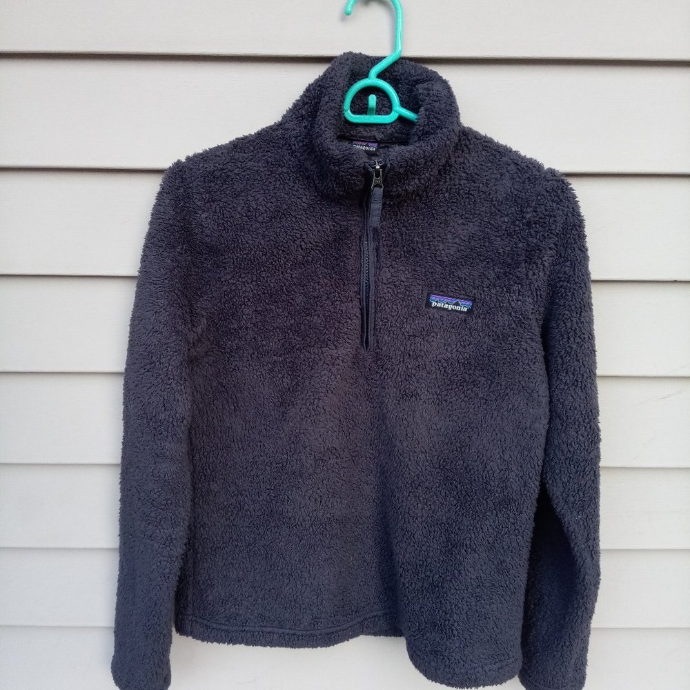 Patagonia gray sherpa zip pullover sz S